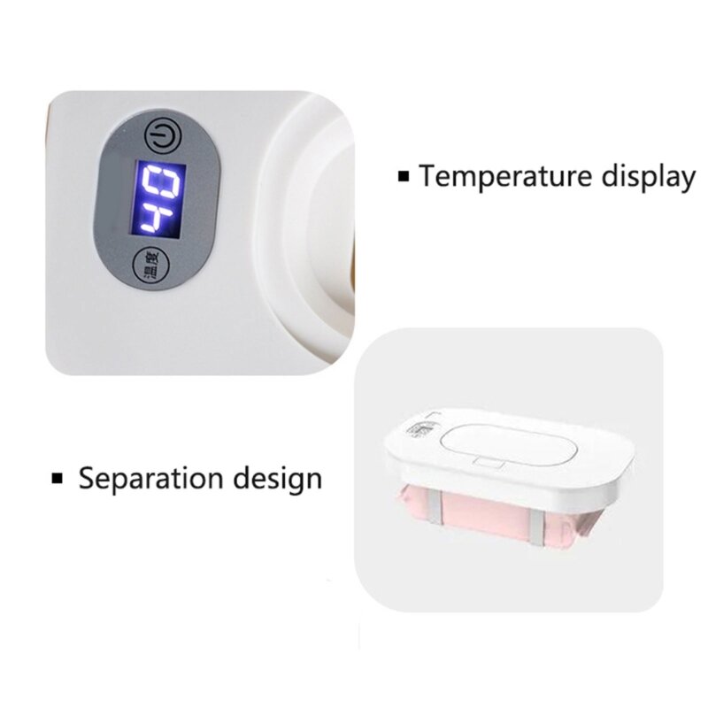 Calentador de toallitas para bebé, dispensador de toallas húmedas USB, caja de calefacción, uso doméstico y en el coche, portátil, 3 modos de temperatura