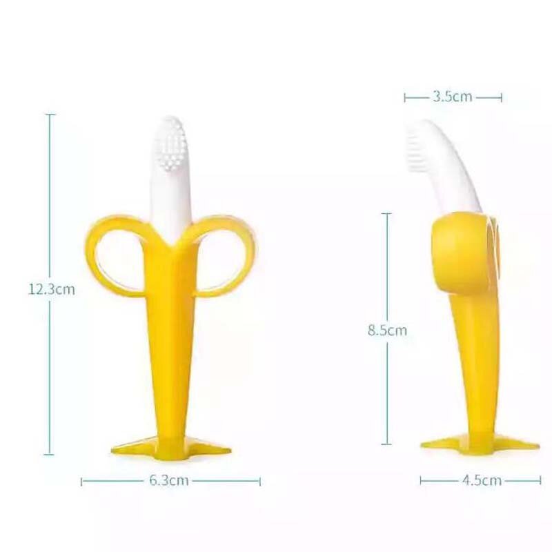 Szczoteczka do zębów dla niemowląt silikonowa szczoteczka do zębów BPA Free w kształcie Banana Safe Toddle gryzaki ząbkowany pierścień prezent dla niemowląt do żucia dla dziecka