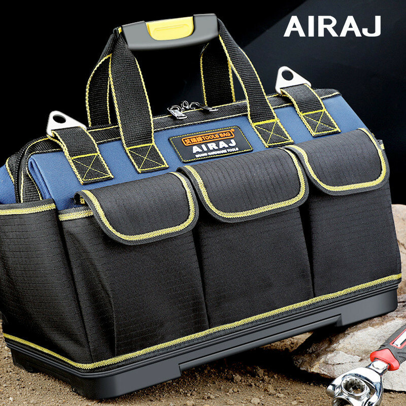 AIRAJ-Multi-Function ferramenta saco, 1680D Oxford pano, saco do eletricista, impermeável, anti-queda, saco de armazenamento profissional, multi-bolso