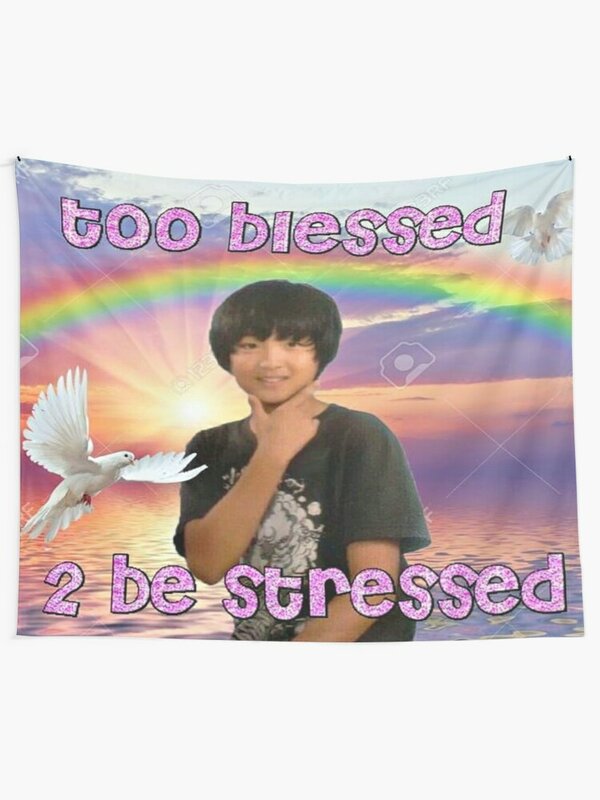 too blessed 2 be stressed Tapestry Decoration For Rooms Room Decorations Aesthetic Bedroom Decoration Tapestry