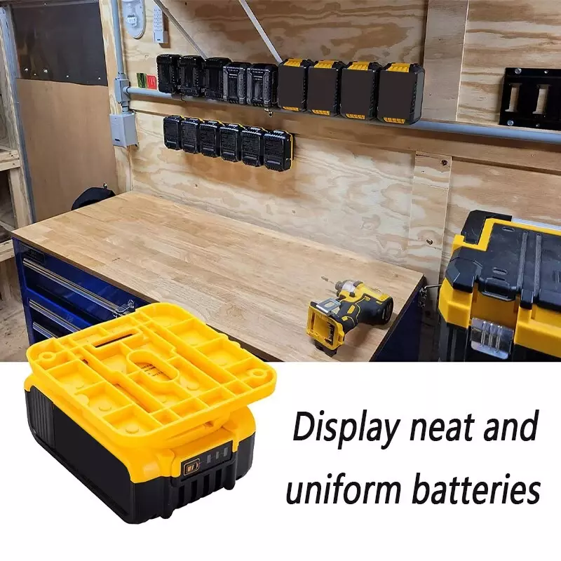 Soporte de batería de iones de litio Dewalt, soporte de almacenamiento de 1/2/5 piezas, 18V, 20V, DCB203, DCB205, base de batería de montaje en pared para banco de trabajo