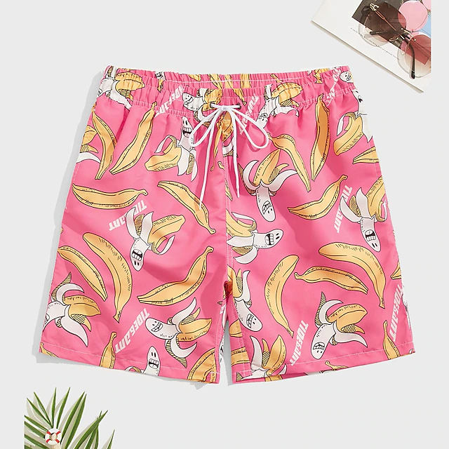 Pantalones cortos de tablero para hombre, bañadores de playa, estampado gráfico de flamenco, pato amarillo, cómodos, transpirables, Verano
