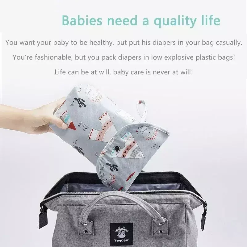 Bolsa impermeable para pañales de bebé, almacenamiento de pañales reutilizable, bolsillo para viaje, playa, piscina, guardería, productos para bebés sucios