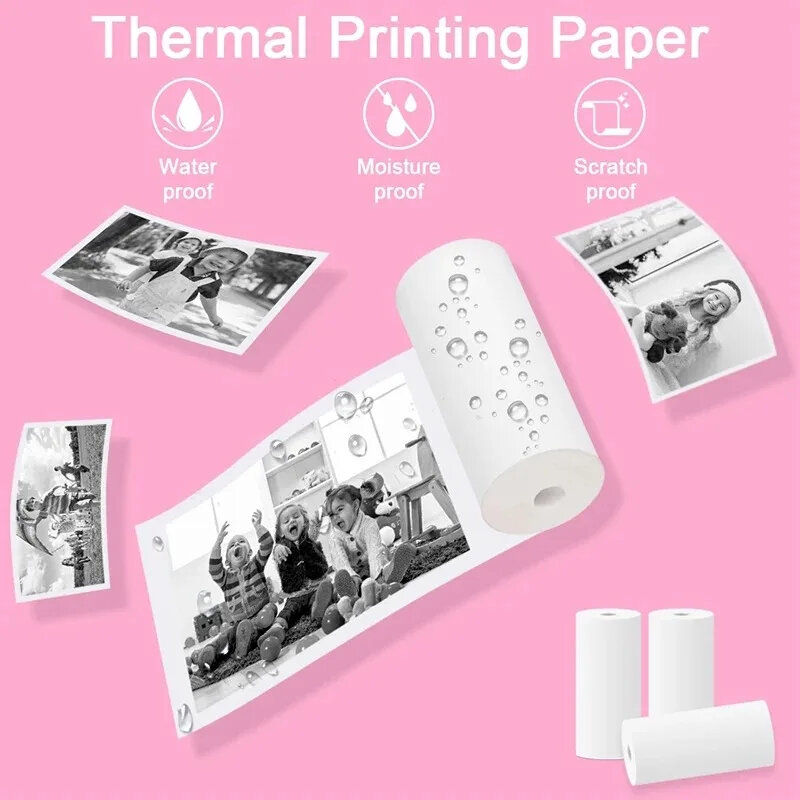 Papiers thermiques auto-adhésifs sans encre pour mini imprimante portable, étiquette HD, 57x25mm