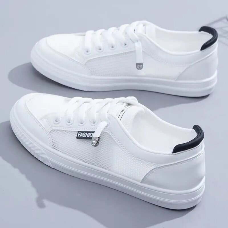 Little White Shoes Women's Spring/Summer New Mesh Shoes Breathable Mesh Versatile Thin Casual Thick Sole Shoe