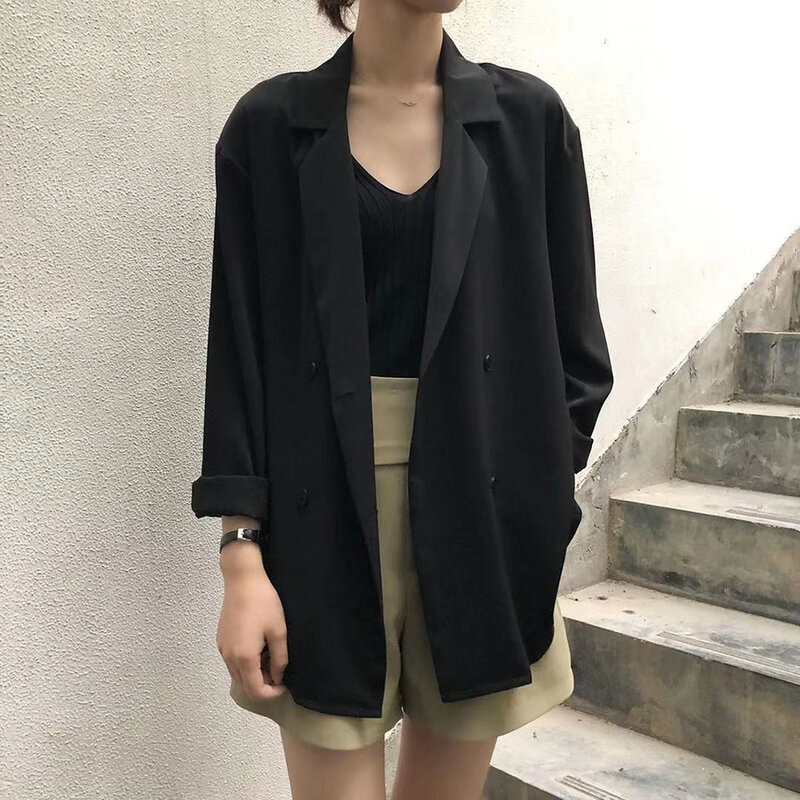 Women Blazers Summer Lapel Full Sleeve Suits Elegant Work OL Blazer Thin Office Jackets Casual Solid Coats Business Top Coat