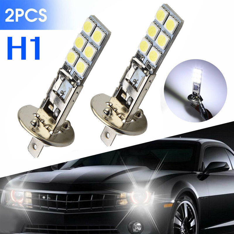 High Quality Fog Lights H1 Beam Parts Replacement Vehicle Kit 2pcs Set H1-12SMD-5050 Headlight LED 12V-24V 1800LM