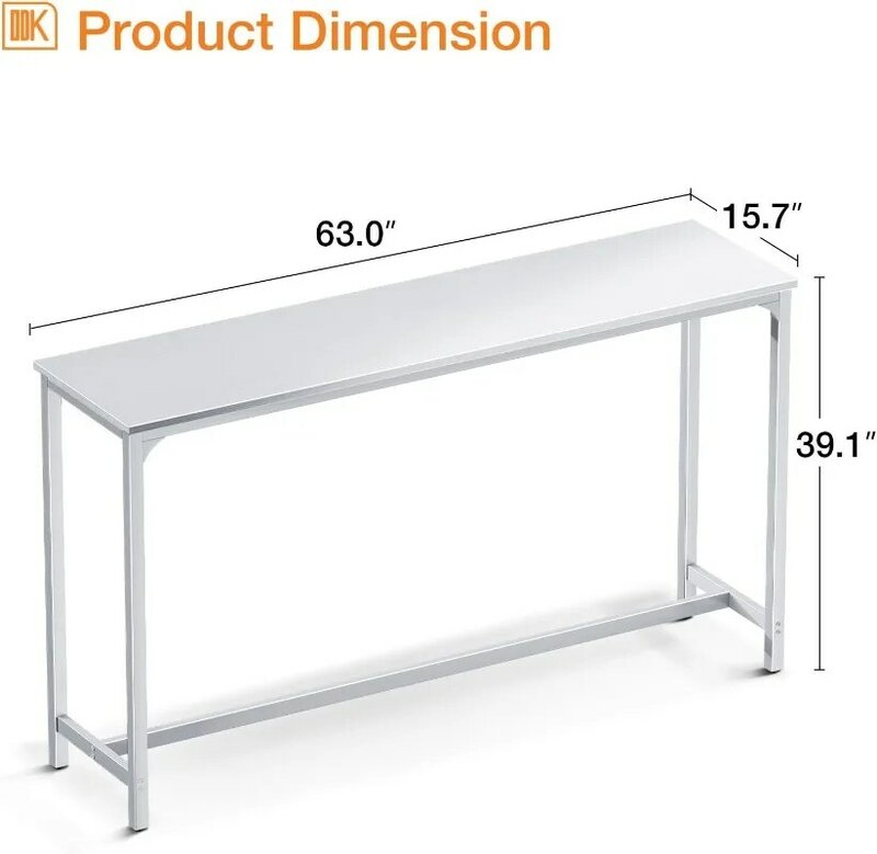 ODK 63 인치 바 테이블, 카운터 높이 펍 테이블, 직사각형 주방 및 다이닝 카운터 테이블, 튼튼한 다리, 세척하기 쉬운 상단