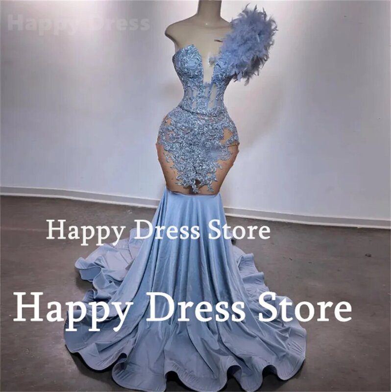 2024 nowe piękne sukienka na studniówkę unikalne jedno ramię z koronkowymi aplikacjami syrenka satynowa sukienka do podłogi Cocktial