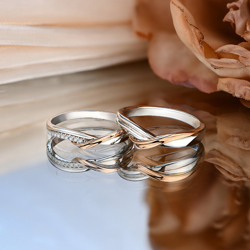 Charmante einfache Moissan ite Paar Ring für Frauen Männer Sterling Silber reine 10 Karat 14 Karat Gold Ringe Hochzeitstag Geschenke