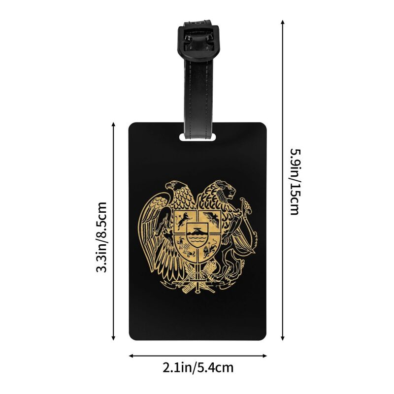 Custom Coat Of Arms Of Armenia Luggage Tag Privacy Protection Armenian Flag Baggage Tags Travel Bag Labels Suitcase