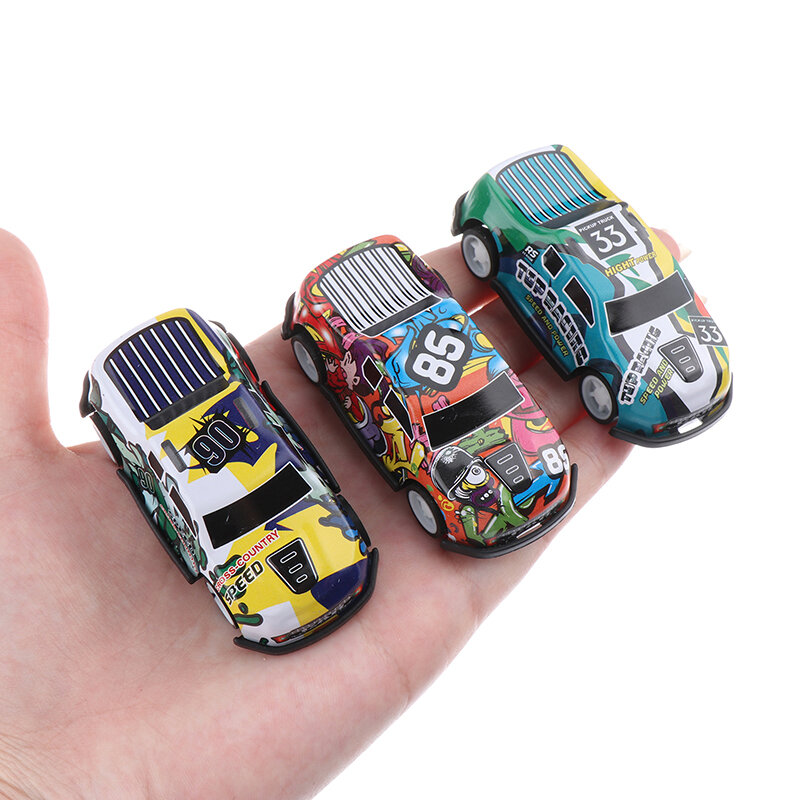 10 pz bambini Mini lamiera di ferro auto Set lega auto da corsa modello puntelli rimbalzo auto in metallo giocattoli per bambini ragazzi regalo di compleanno