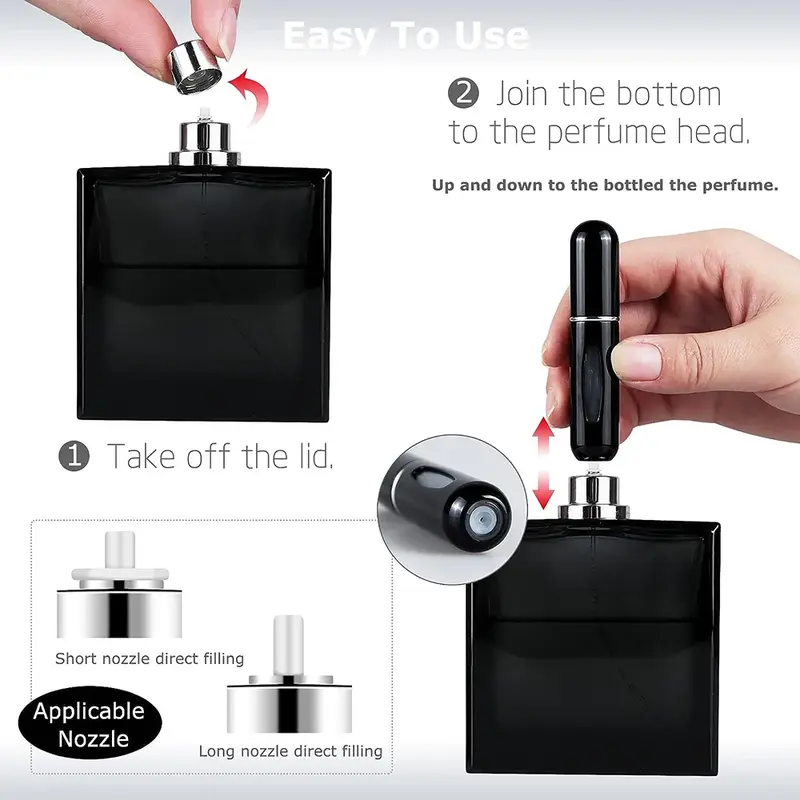 10 Stück 5ml Mini Parfüm Zerstäuber tragbarer Flüssigkeits behälter für Kosmetika reisen Aluminium Spray leere nachfüllbare Sprüh flasche