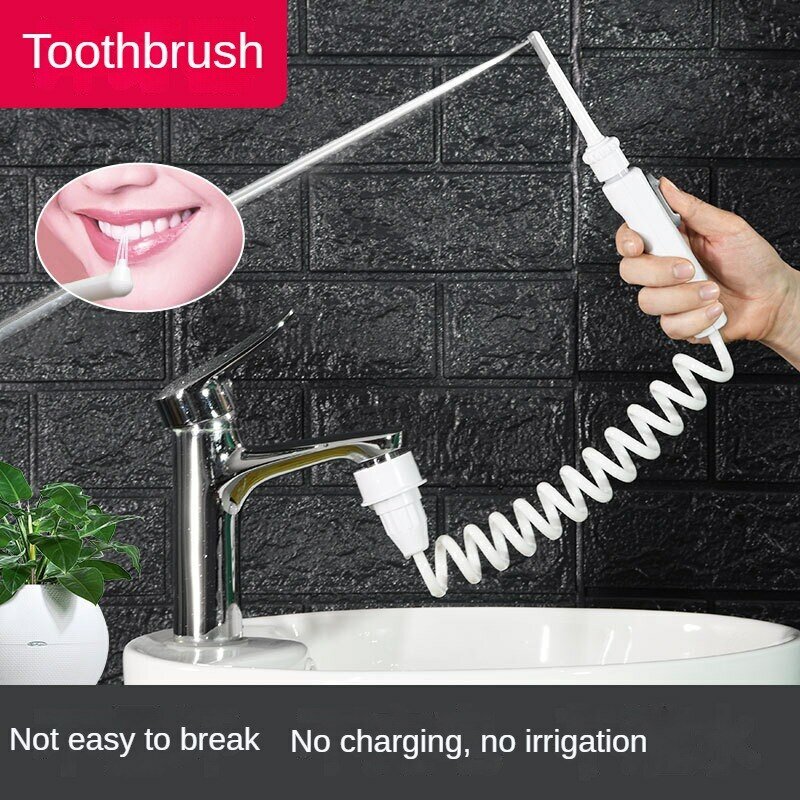 Escalador Dental portátil para el hogar, grifo sin fuente de alimentación para eliminación de sarro, limpieza bucal, hilo Dental de agua