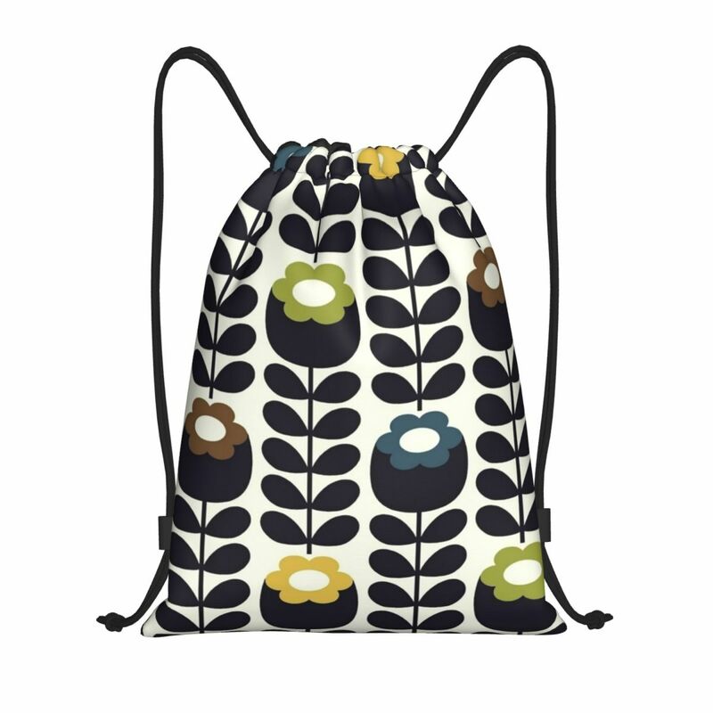 Orla Kiely Floral Fabric Drawstring Backpack Sports Gym Bag for Women Men Scandinavian Training Sackpack