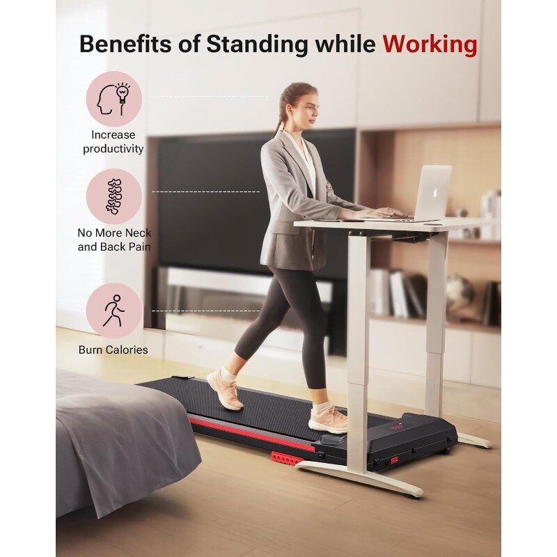 Under Desk Treadmill com controle remoto para casa e escritório, walking pad, portátil, novo
