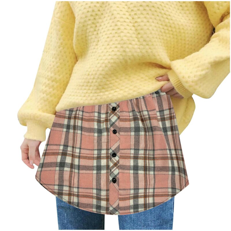 Съемная нижняя юбка, Женские Поддельные Асимметричные удлинители рубашек, полосатая рубашка, блузка с подолом, поддельный подол, многоцветная мини-юбка