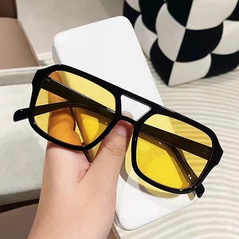 2024 occhiali da sole oversize Vintage moda uomo donna occhiali da sole quadrati occhiali da sole Trendy Ins Popular Brand Design UV400