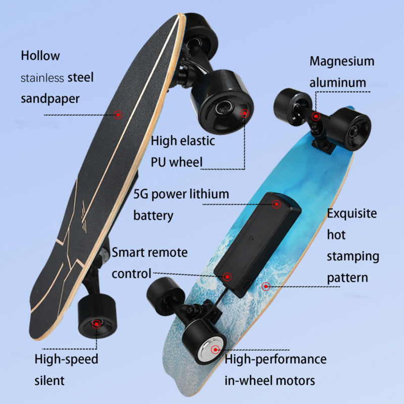 24V 48v 36V kit skateboard elettrico rc e-skateboard longboard con scooter elettrico a 4 ruote per adolescenti e adulti e scooter