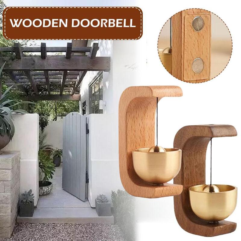  Wood Magnetic Doorbell Wooden Wireless Wind Chime Table Home Decoration Exquisite Accessories Furnishings Room B0P4