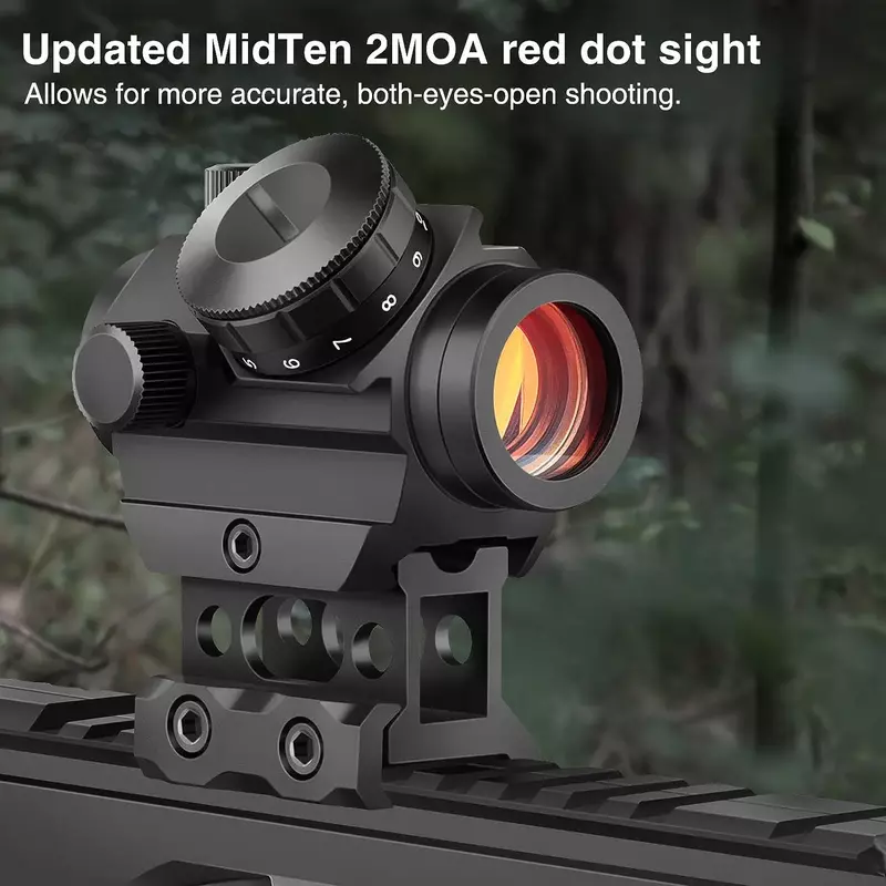 Impermeável Reflex Red Dot Sight, à prova de choque, Nevoeiro, Scope com 1 "Riser Mount, 2MOA, 1x20mm