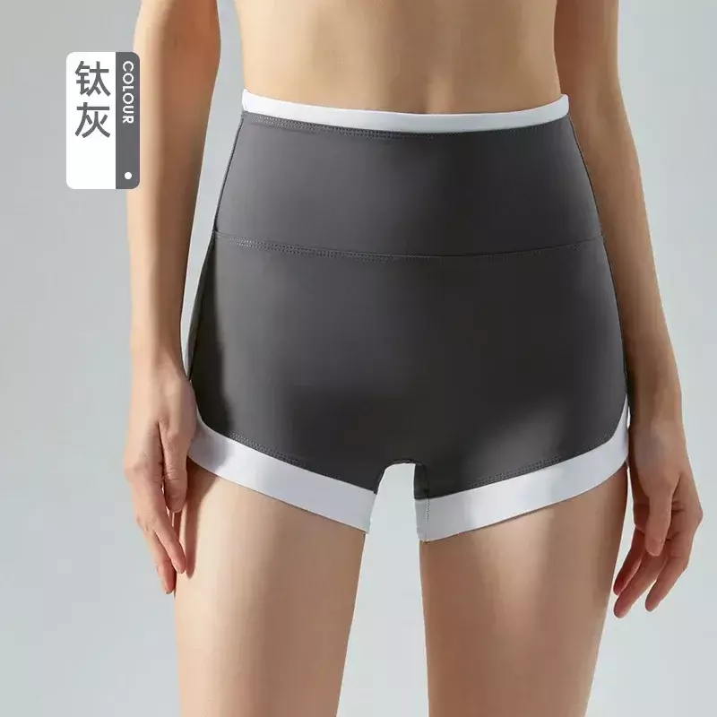 Celana olahraga Yoga wanita tanpa garis yang malu, celana bersepeda pinggang tinggi dan bokong cantik bersirkulasi cepat kering