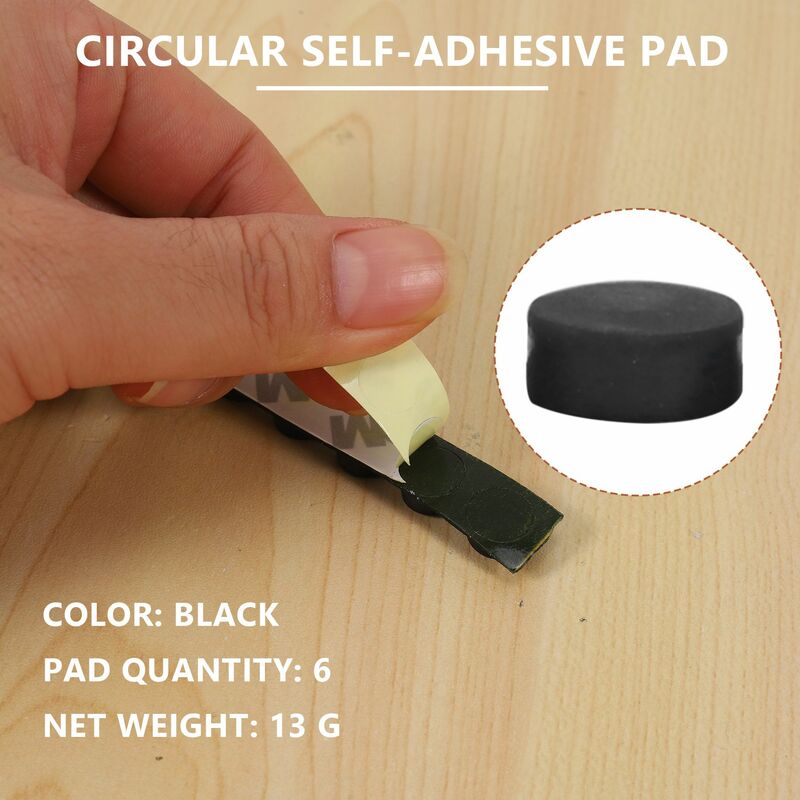 Tampons en caoutchouc auto-adhésifs ronds pour bouton de meuble, 10 mm x 5mm, 6 en 1