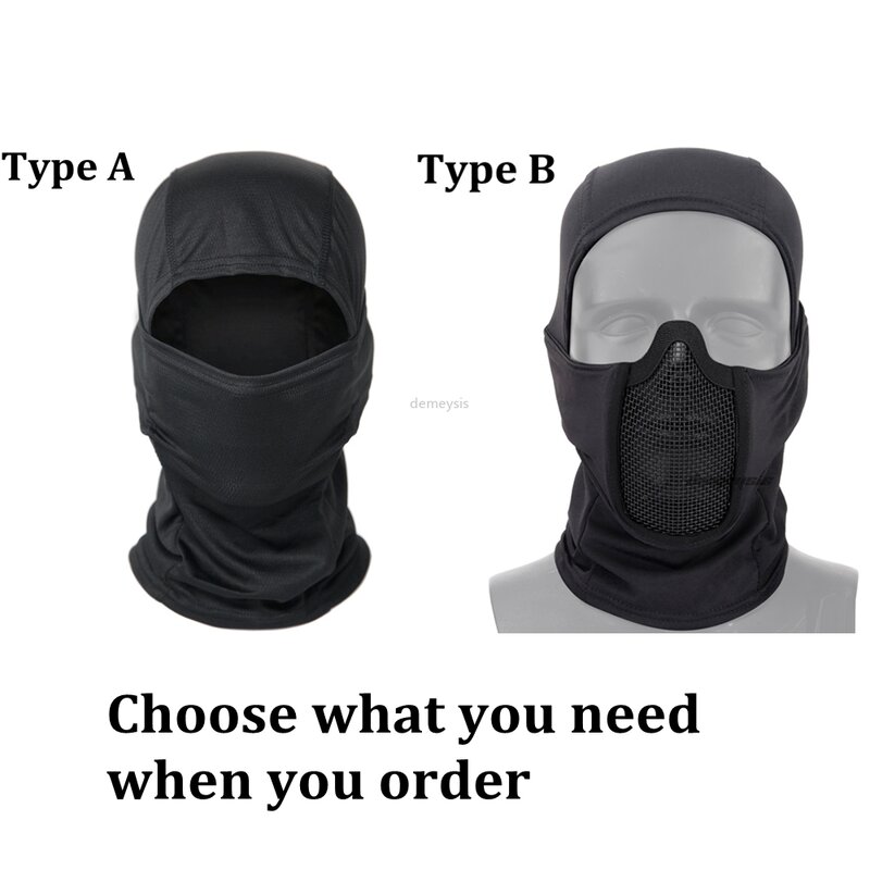 Taktische Balaclava Mützen Airsoft Paintball Halbe Gesicht Maske Outdoor Jagd Schutz Metall Mesh Maske Kopfbedeckungen