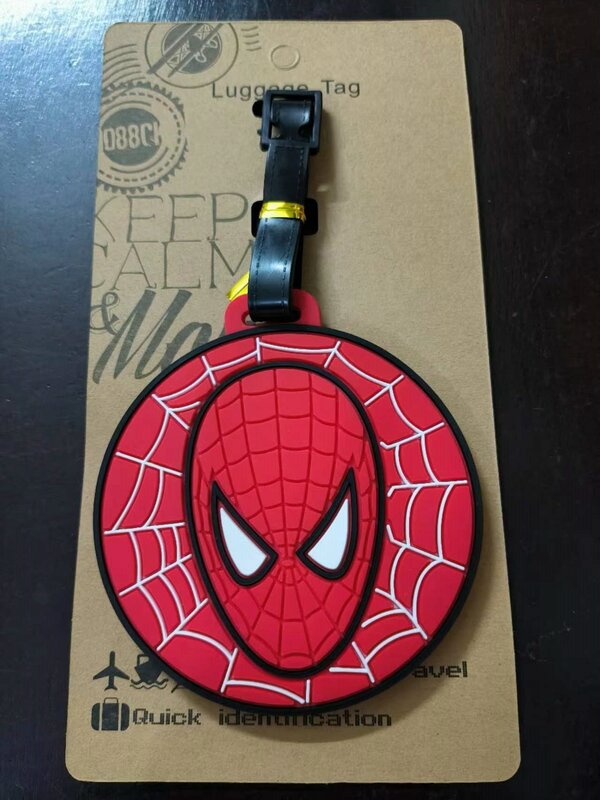 Kartun The Avengers Spiderman Aksesori Perjalanan Koper Label Bagasi Mode Silikon Portabel Pemegang Label ID Perjalanan