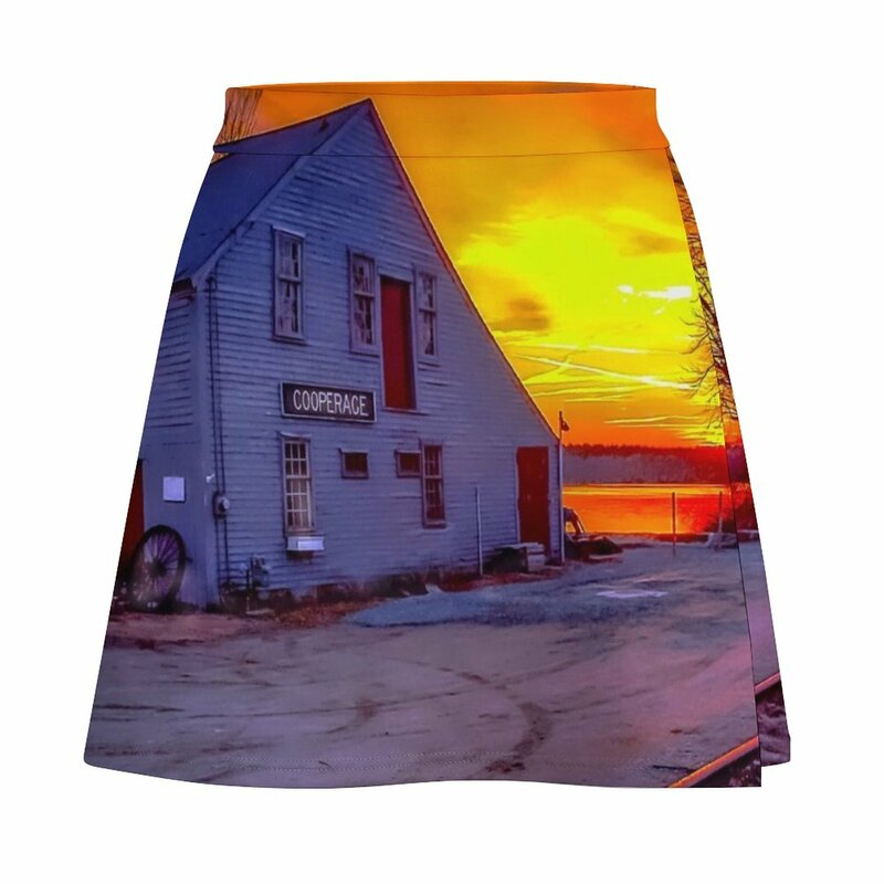 Townsend MA, staw portowy o zachodzie słońca Mini spódnica komplety spódniczek odzież damska spódnice kobiety