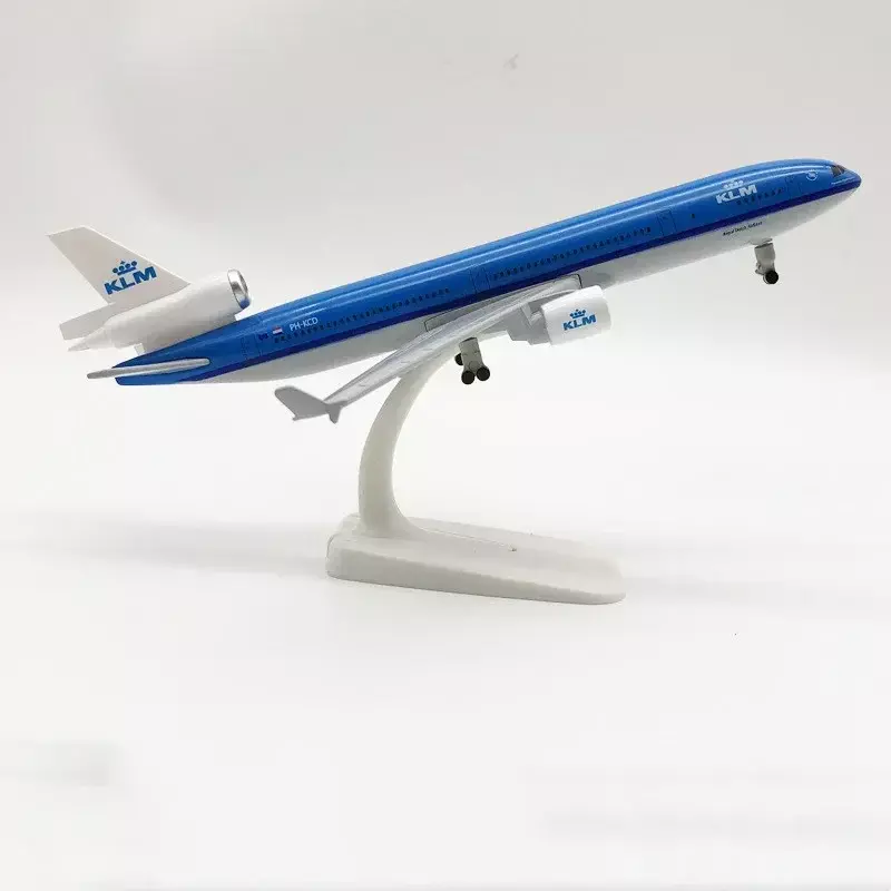 20cm Netherlands KLM Airlines MD MD-11 Airways Diecast Airplane Model Alloy Metal Air Plane Model w Wheels Aircraft Aeroplane