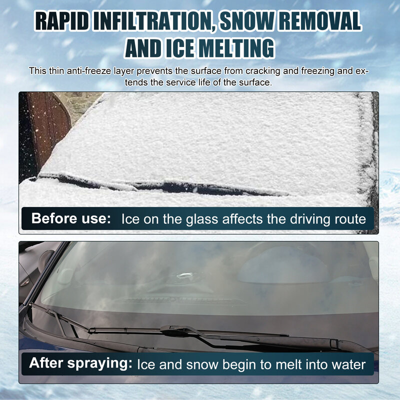Windschutz scheibe Eisschmelz spray Frostschutz fenster Schnee räumung Winter Enteisung verhindern Frost Auflösung Reinigung Auto Fenster Enteiser