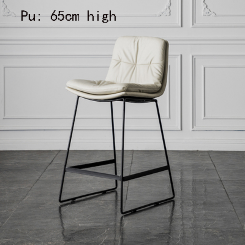 Кожаный барный стул в скандинавском стиле для гостиной, семейный стул, роскошный Железный высокий стул, кофейный современный удобный стул, шезлонг