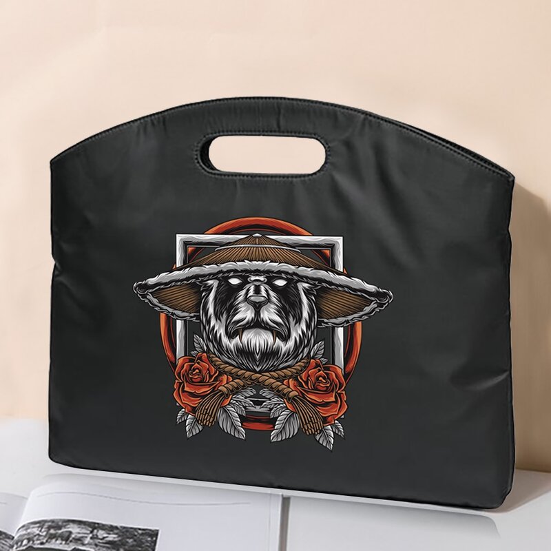Maletas de negócios moda caso portátil manga sacos de escritório samurai impressão bolsas unisex conferência documento organizador bolsa tote