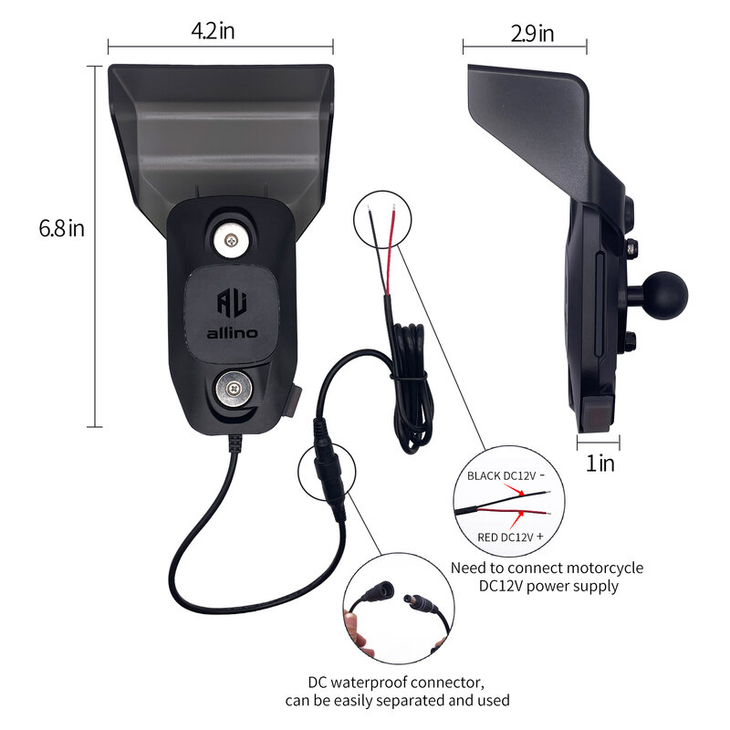 Motorcycle Mobile Phone Holder 6.8 Inch Waterproof Shockproof Fast Charging Strong Magnetic Adsorption Motorcycle Accessories