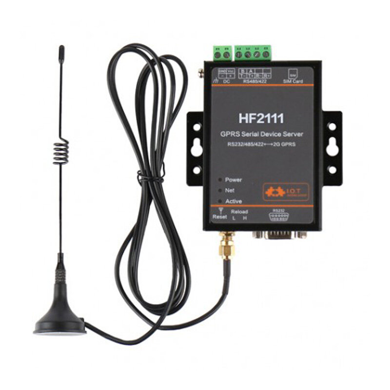 HF2111 GPRS Serial Device Server RS232 RS485 RS422 a 2G GPRS GSM Converter di DTU IOT Device 5-36V