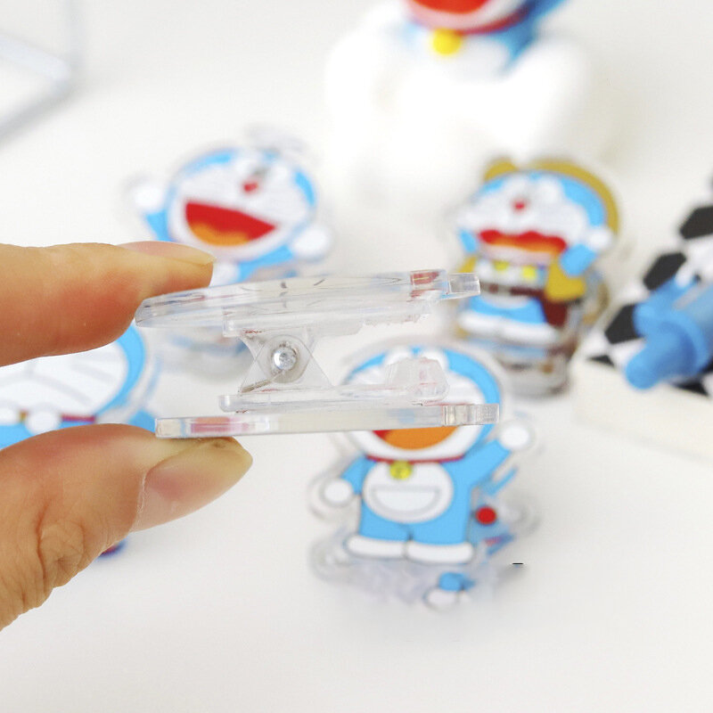 Abrazadera acrílica Kawaii Sanrio Doraemon, Clip de doble cara, Clip Pp, dibujos animados, exquisito, regalo de cumpleaños para niña