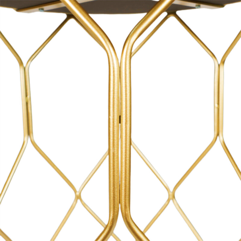 Juego de mesas de centro de Metal de lujo con espejo superior, mesa auxiliar Simple de ratán de hierro para Bar