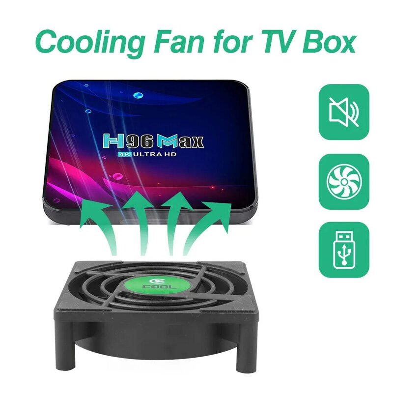 DC 5V USB Mini Cooling Small Fan 80x80x25mm silent tv box  Radiator 7 Blades Cooling Fan for TV Box Set Top Box With 30cm Cable