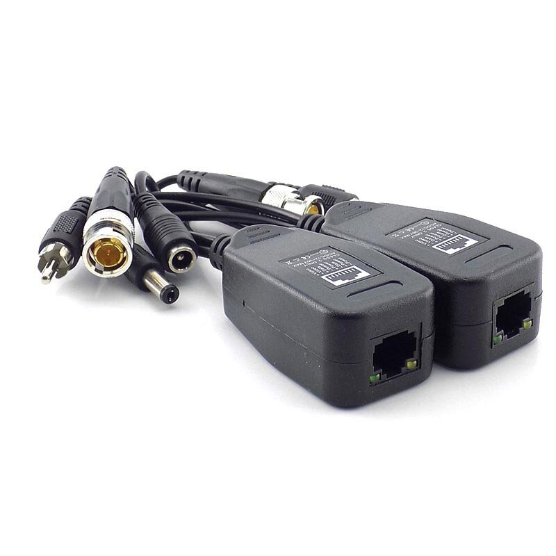 1คู่3ใน1 Passive Power Video Balun ชาย BNC Converter Supply Passive Transceiver สำหรับกล้องวงจรปิด HD กล้อง DVR L19
