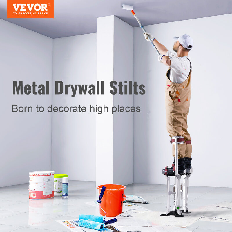 VEVOR-alumínio ajustável Drywall Stilts com joelheiras protetoras, durável e antiderrapante Sheetrock, casa e trabalho de escritório