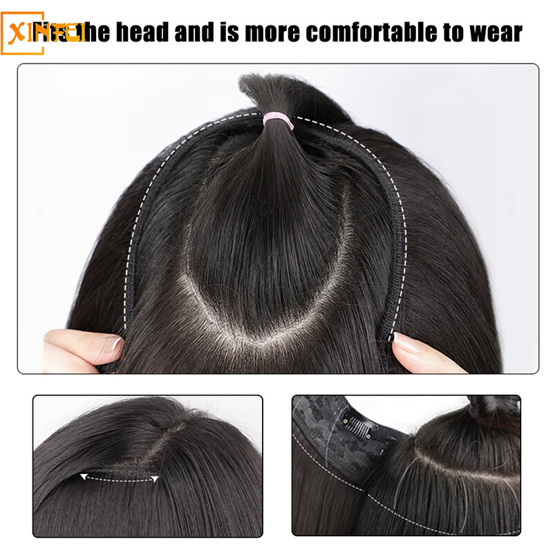 Synthetic Wig Women's Long Hair A Slice Type Hair Extension Traceless Invisible Fluffy Increase Hair Water Ripple Wig Piece