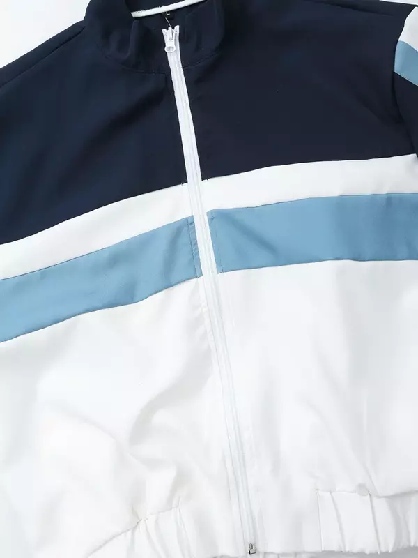 女性のためのストライプの装飾的な飛行ジャケット,長袖のジャケット,ジッパー,ユニークなトップ,レトロ,ファッショナブル,新しい2024