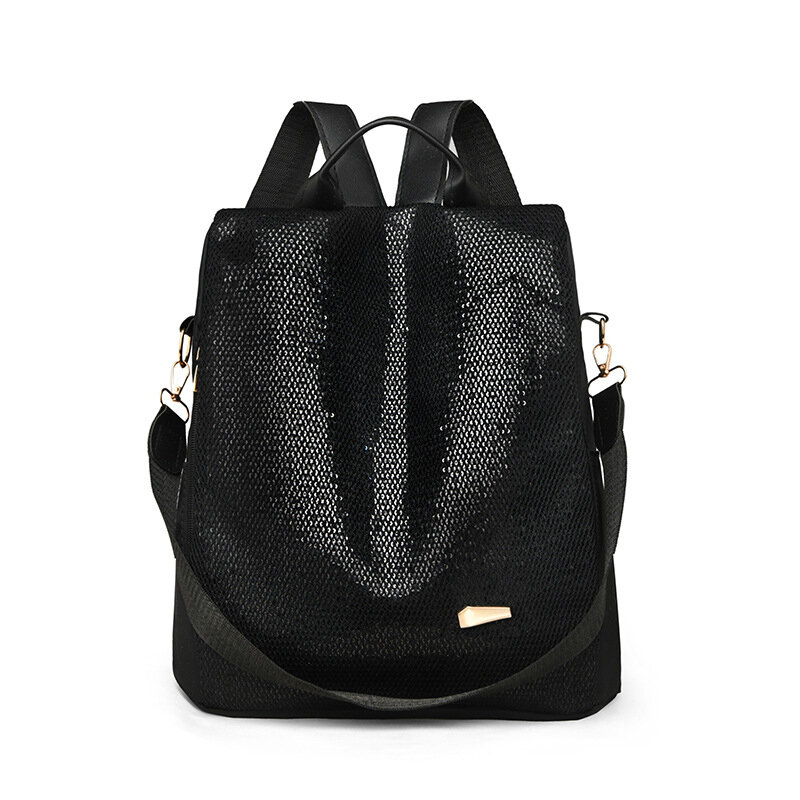 Однотонный женский рюкзак из ткани Оксфорд с блестками, вместительный дорожный ранец для девушек, модная школьная сумка, 2024