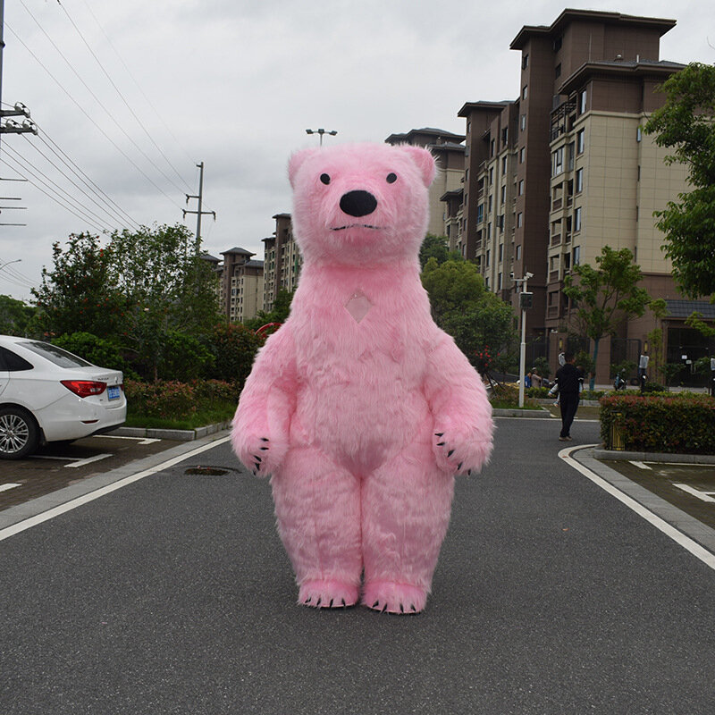 Disfraz inflable de oso Polar para COSPLAY, muñeco gigante de peluche, Panda, 2m/2,6 m/3m
