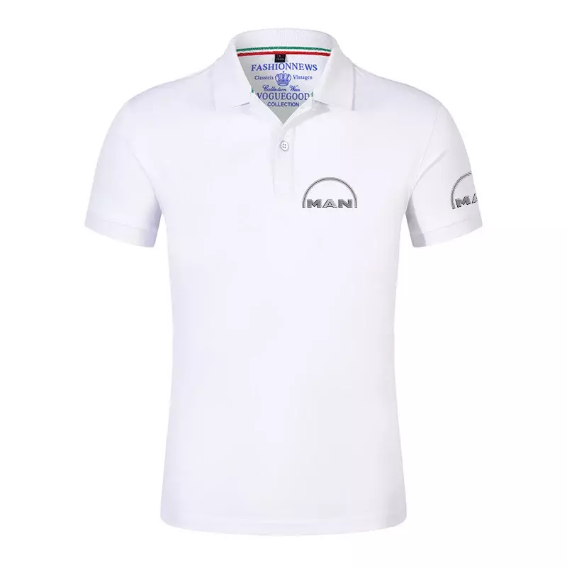 Camisas masculinas de tênis de secagem rápida, camisas confortáveis com logotipo do caminhoneiro, moda esportiva casual, primavera e verão, 2024