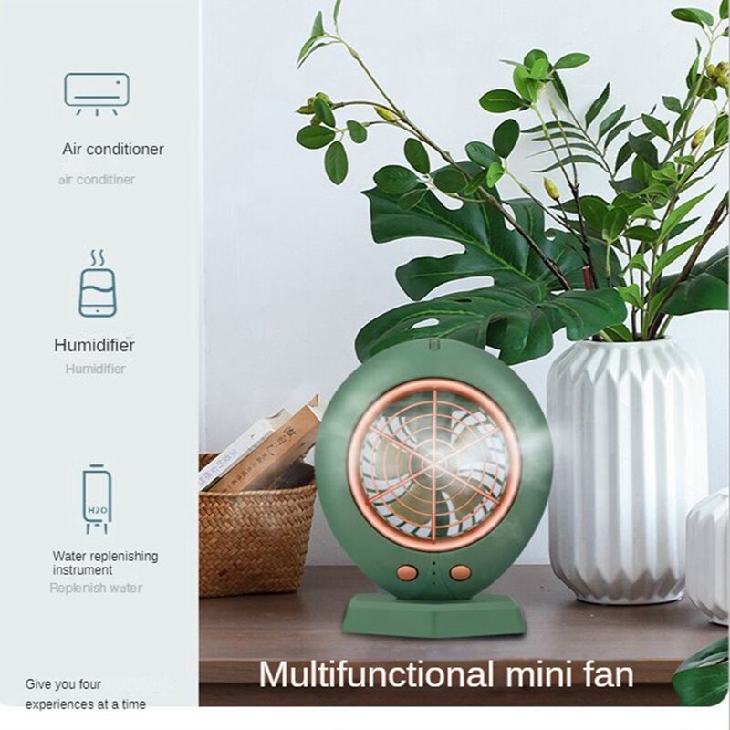 2 In-1 Portable Mini Humidification Air Conditioning Fan 200ML Desktop Air Cooler Fan USB Air Conditioner For Room