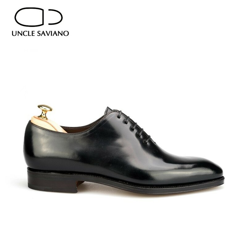 Uncle Saviano-zapatos de vestir Oxford para hombre, zapatos de negocios hechos a mano, formales, de piel auténtica, para boda, originales