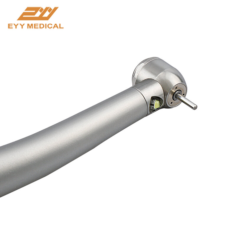 Turbin gigi LED kecepatan tinggi, Handpiece turbin udara 3 semprotan Air tombol tekan 2/4 lubang produk Dental baja anti karat