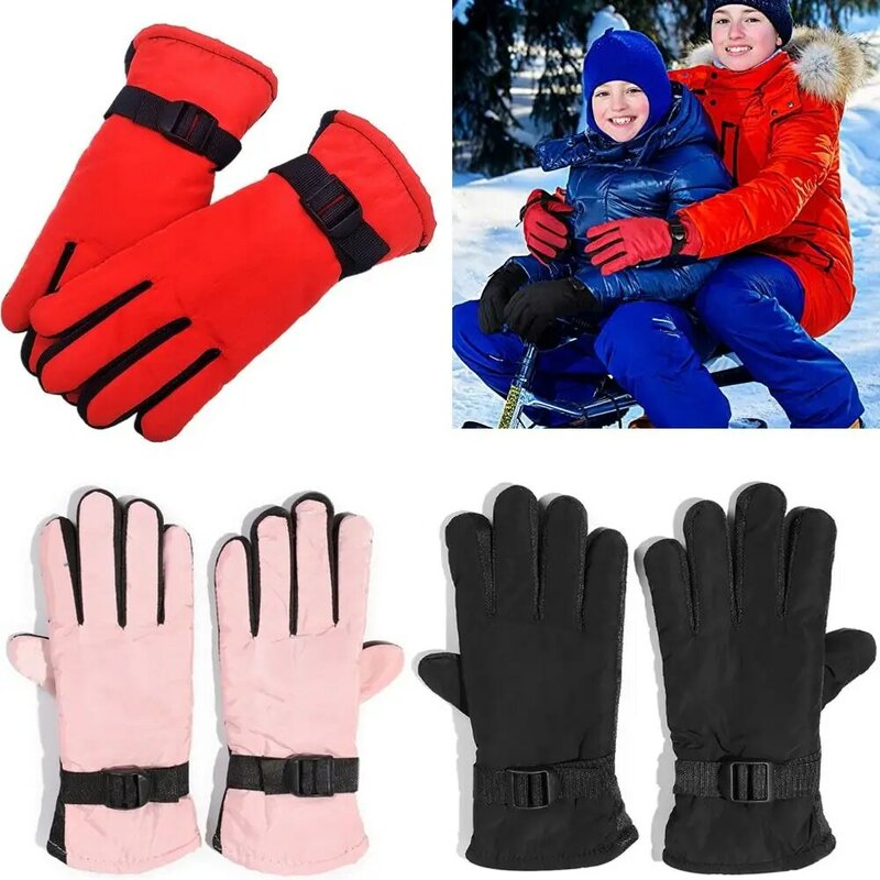 Ветрозащитные лыжные перчатки, новые модные водонепроницаемые плотные теплые варежки для взрослых, Нескользящие варежки для взрослых